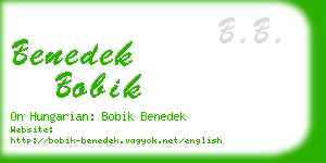 benedek bobik business card